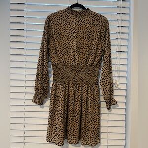 Long sleeve leopard dress